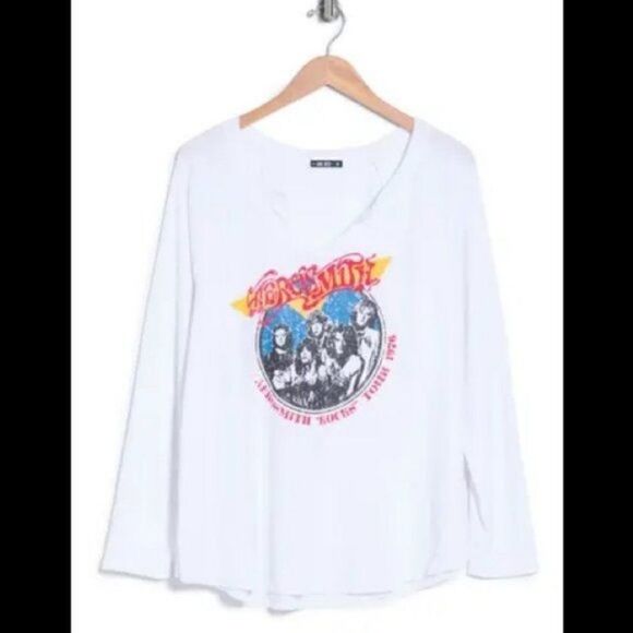 Knit Riot Aerosmith Notch Neck Thermal Top, Classic Rock, Aerosmith, Size 1X NWT - Picture 3 of 8